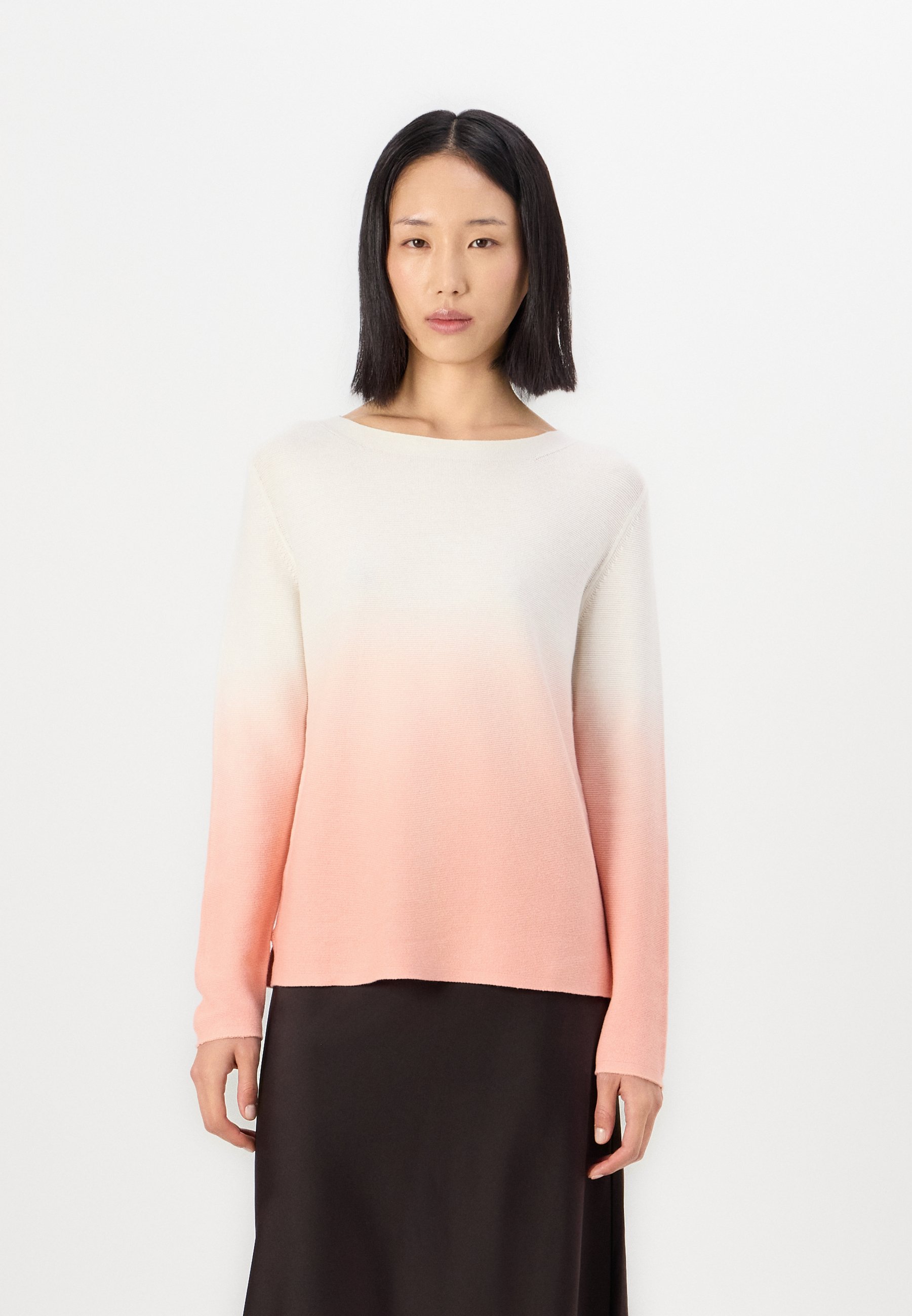 TOM TAILOR COLOUR FLOW PULLOVER Pullover apricot/off white