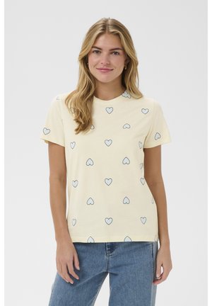 Saint Tropez PIXILINASZ  - T-shirt print - off white skyway big hearts