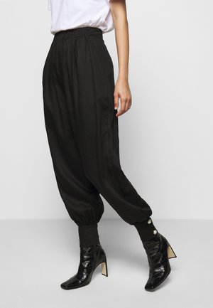 ELASTICATED TROUSER WITH CUFF HEM - Kalhoty - black