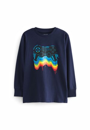 GRAPHIC - Long sleeved top - navy rainbow gaming