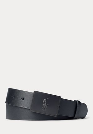 PONY PLAQUE LEATHER BELT - Ζώνη - black/matte black