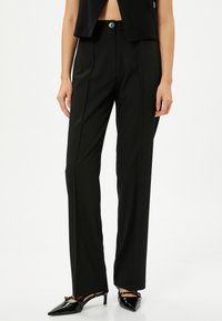 HIGH RISE PLAZZO - Trousers - black