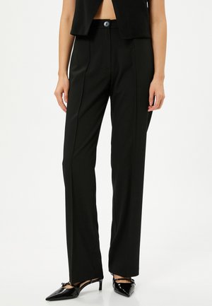 HIGH RISE PLAZZO - Pantalon classique - black