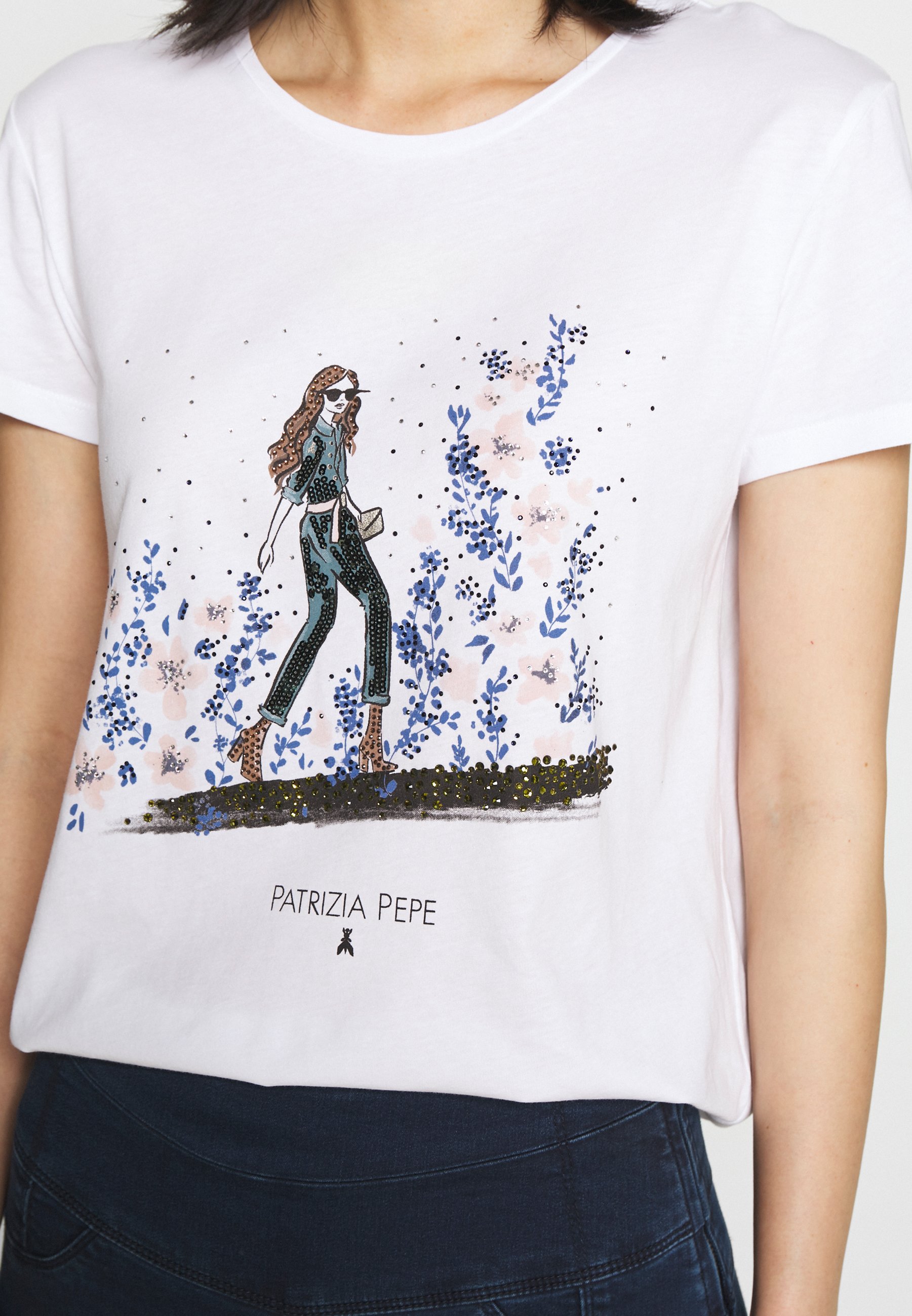 Patrizia Pepe Print T-shirt - white - Zalando.ie