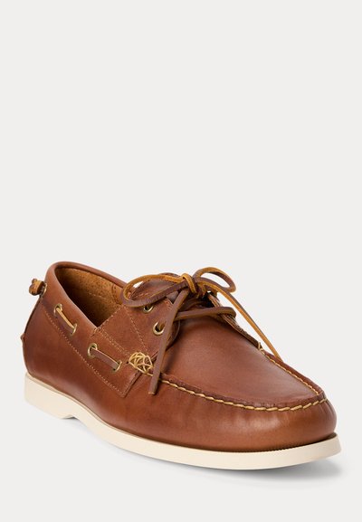 Polo Ralph Lauren MERTON COLOR BLOCKED LEATHER BOAT SHOE - Båtsko - tan