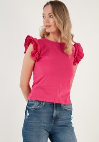 LELA Triko s potiskem - fuchsia