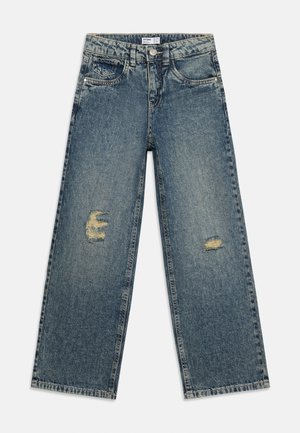 Name it, NKFROSE HW WIDE JEANS DESTR 1411-BE NOOS - Straight leg jeans - vintage medium blue denim