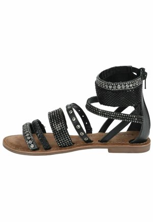 Ankle cuff sandals - black