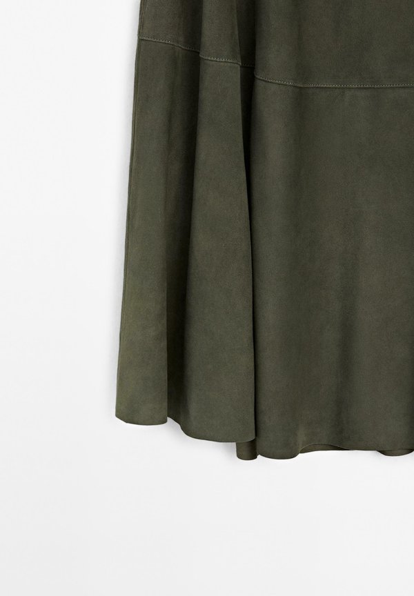 WITH GATHERED DETAIL - A-line skirt - khaki4