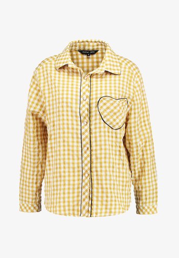 Sister Jane GINGHAM HEART Skjorte yellowwhite Zalando.no Sister Jane BROIDERY RANCH SCALLOP SHIRT - Bluser - yellow