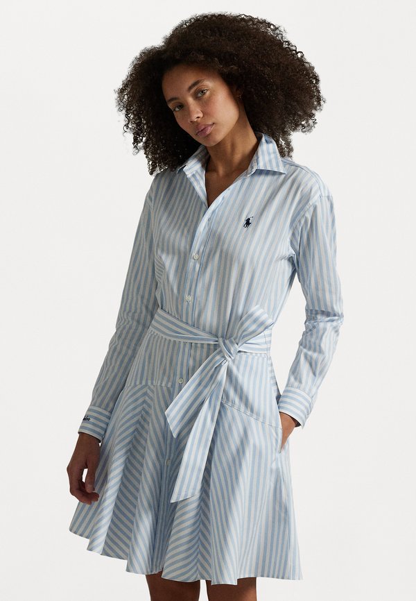 WIMBLEDON STRIPED COTTON PANELED SHIRTDRESS - Shirt dress