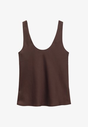 & OTHER STORIES, & OTHER STORIES SCOOP NECK TANK TOP - Blouse - dark brown