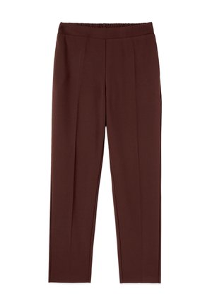 Oltre, PANTALONI REGULAR IN TESSUTO CRÊPE - Broek - marrone
