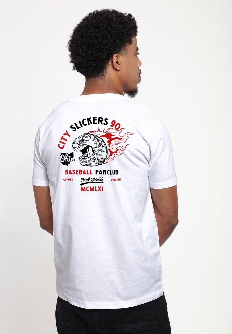 Henry Tiger PARK FIELDS CITY SLICKERS - Triko s potiskem - white