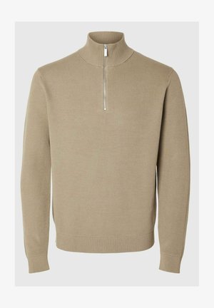 Selected Homme SLHDANE STRUCTURE HALF ZIP - Strickpullover - kelp