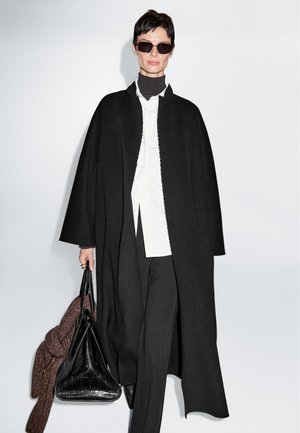 Massimo Dutti WITH STAND COLLAR - Klasický kabát - black