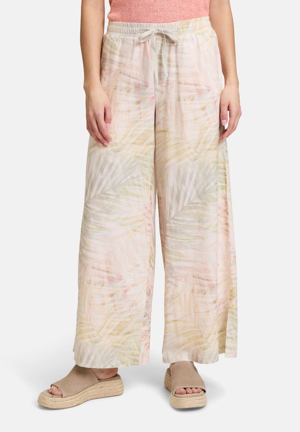 MIT AUFDRUCK - Stoffhose - cream apricot