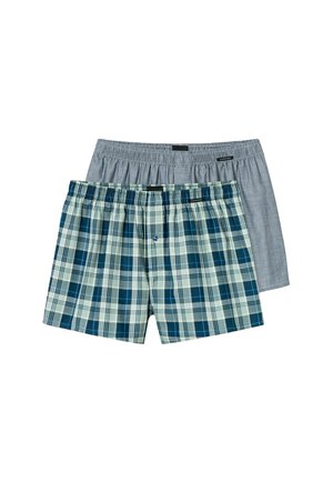 PACK 2 - Boxer shorts - blau melange blau kariert