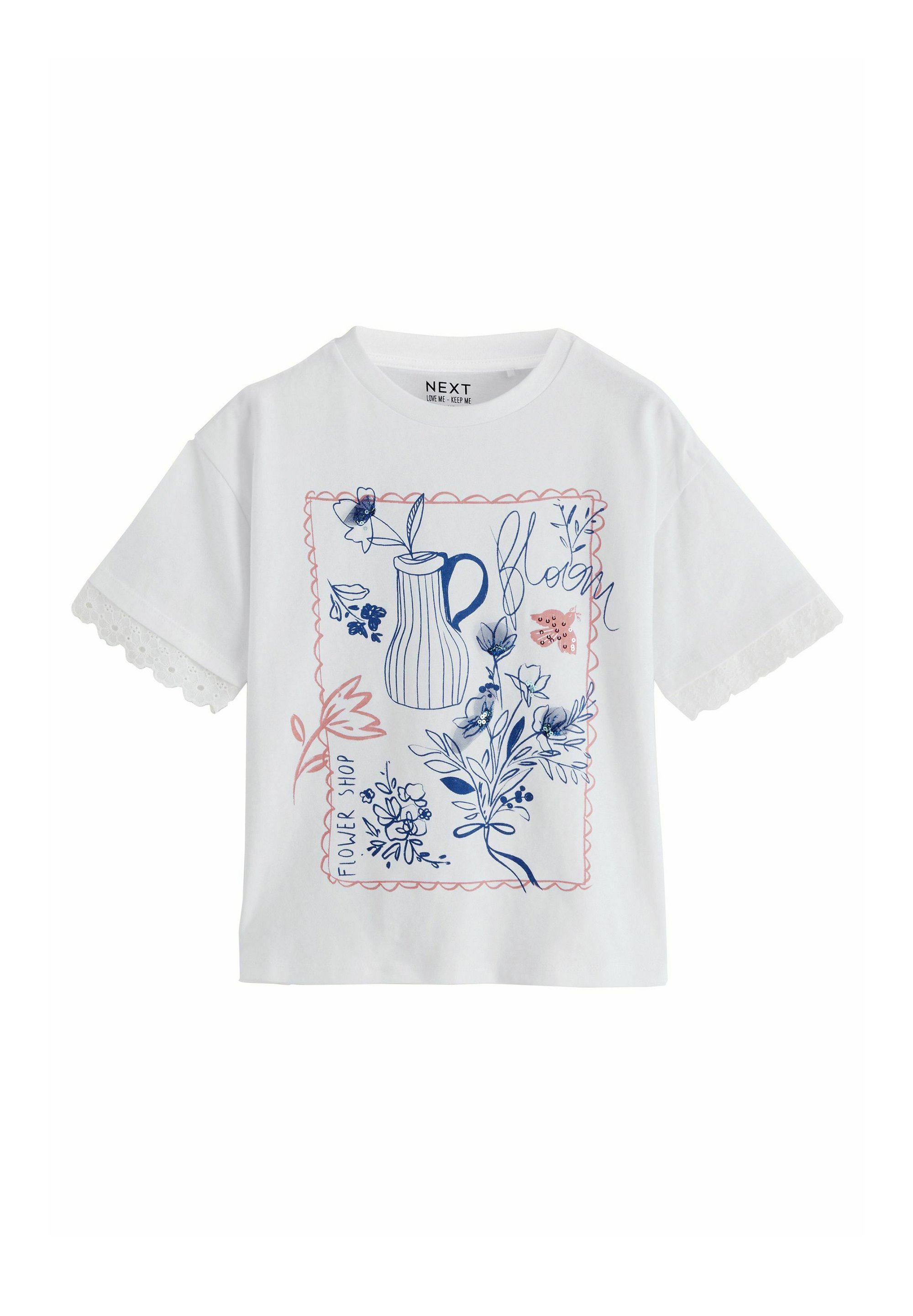 Next FLORAL GRAPHIC Camiseta estampada white/blanco