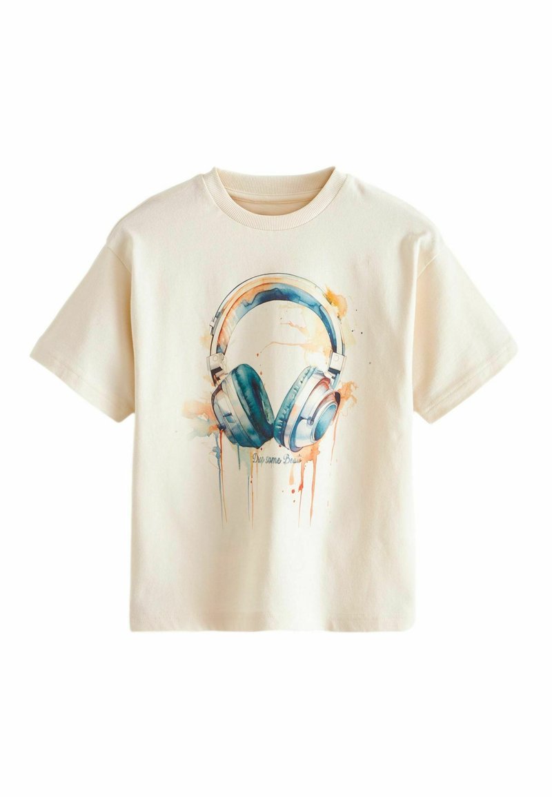 Next SHORT SLEEVE GRAPHIC - REGULAR FIT - Trükipildiga T-särk - stone