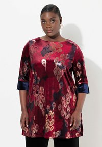 Ulla Popken PEACOCK FEATHER 3/4 SLEEVE  - Tunic - wine red