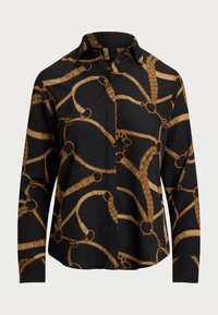 CLASSIC FIT BELTING PRINT CREPE SHIRT - Bluza s gumbima - black/brown