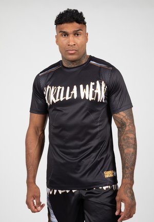 CLAYTON - Sports T-shirt - black gold