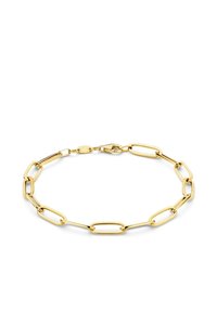Bracelet en or avec des maillons allongés en forme d'ovale, finition polie et fermoir à homard pour un maintien sûr.