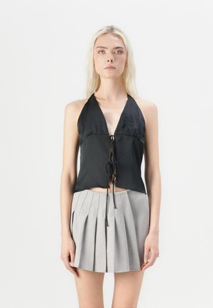 TIE-FRONT HALTERNECK - Blūze - grey dark