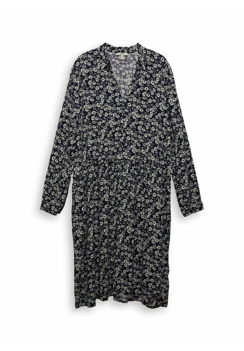 Damen Freizeitkleider | Esprit CURVY AUS LENZING ECOVERO Blusenkleid navy/dunkelblau meliert - MO44585 Damen Freizeitkleider | Esprit CURVY AUS LENZING ECOVERO Blusenkleid navy/dunkelblau meliert - MO44585