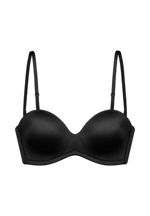 Svart bh med underwire, släta och formade kupor, justerbara tunna axelband och en sömlös design. Mjuk tygkvalitet förbättrar komforten.