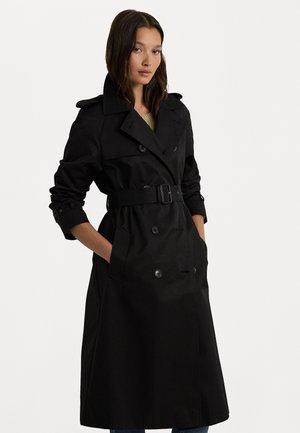 DOUBLE BREASTED BELTED TRENCH COAT - Trenchcoat - black