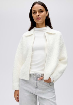 OPUS, RELAXED FIT POLO COLLAR - Cardigan - soft cream