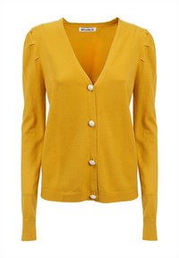 INFLUENCER V-NECK WITH PUFFED SLEEVES - Strickjacke - amber