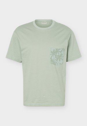 Only & Sons, ONSFRED STRIPE LIFE LEAF TEE - Tricou cu imprimeu - iceberg green/sea spray