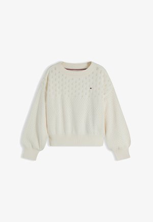 Tommy Hilfiger, TOMMY HILFIGER POINTELLE RELAXED BALLOON SLEEVE JUMPER - Pullover - ivory silk