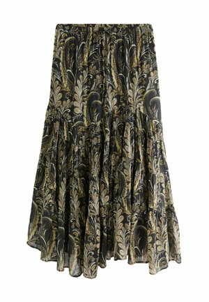 Next REGULAR FIT-BOHO TIERED MIDI - A-Linien-Rock - black green