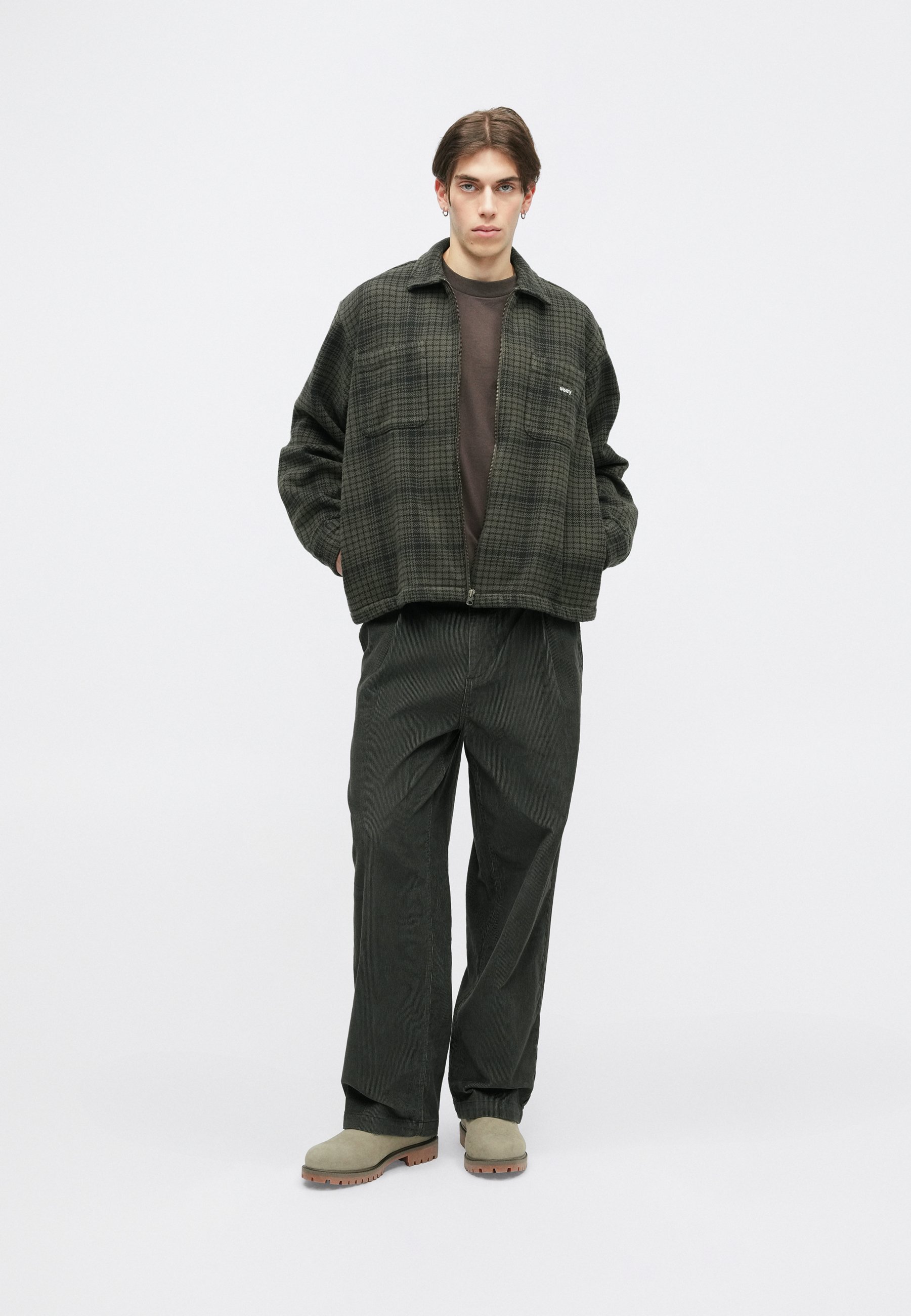 Obey Clothing PARKER ZIP JACKET - Summer jacket - dark brown/dark