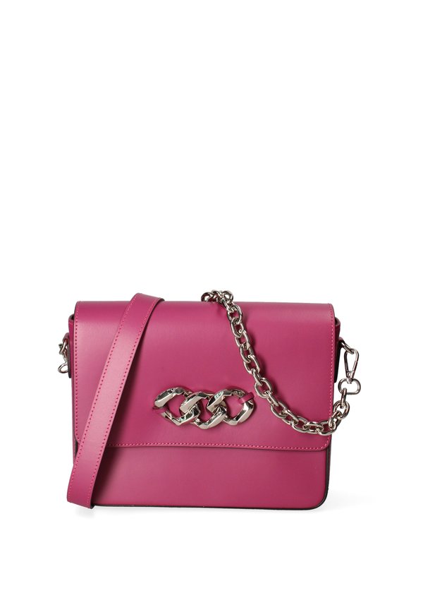 SHOULDER - Umhängetasche - fuchsia and silver