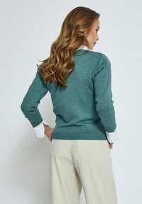 Minus MIMILLA 3/4 SLEEVE KNIT PULLOVER - Pulover - sea mist melange