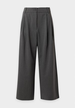 Vero Moda Petite, VMSTELLA WIDE PLEAT PANT - Панталони - dark grey melange
