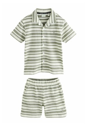 REGULAR FIT - STRIPE TEXTURED  SET - Shortsit - green