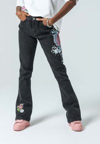Ed Hardy KOI FISHING - Bootcut jeans - washed black