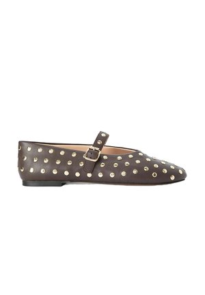 Ballerina's met enkelbandjes - dunkelbraun