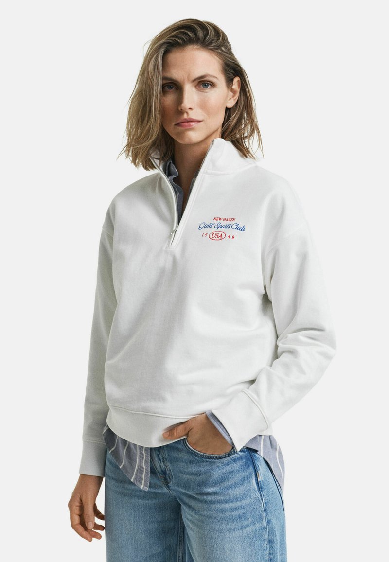 GANT - GRAPHIC HALF ZIP  - Sweatshirt - eggshell, Enlarge
