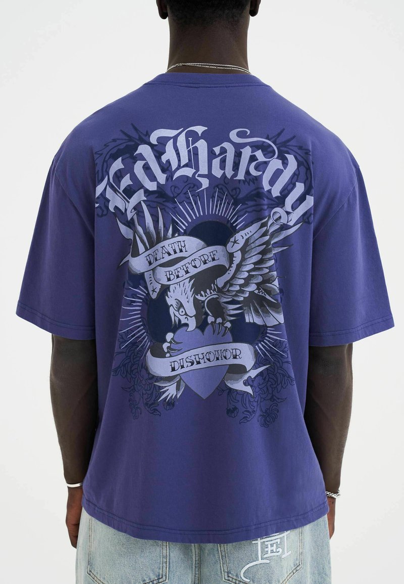 Ed Hardy - DEATH BEFORE DISHONOR EAGLE  - Print T-shirt - blue, Enlarge