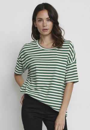 BPNALIA LOOSE - T-shirt print - green chalk stripe