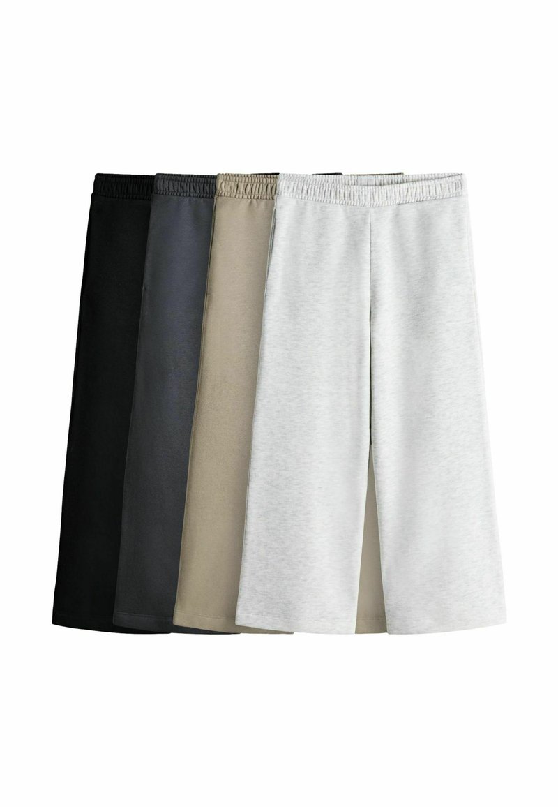Štyri páry skrátených nohavíc v čiernej, tmavošedej, béžovej a svetlošedej farbe. Vyrobené z mäkkej tkaniny s elastickým pásom.