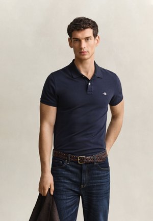 GANT, SLIM SHIELD - Polo - dark blue