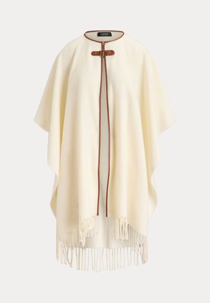 Lauren Ralph Lauren, BUCKLE-TRIM HERRINGBONE RUANA - Пелерина - cream